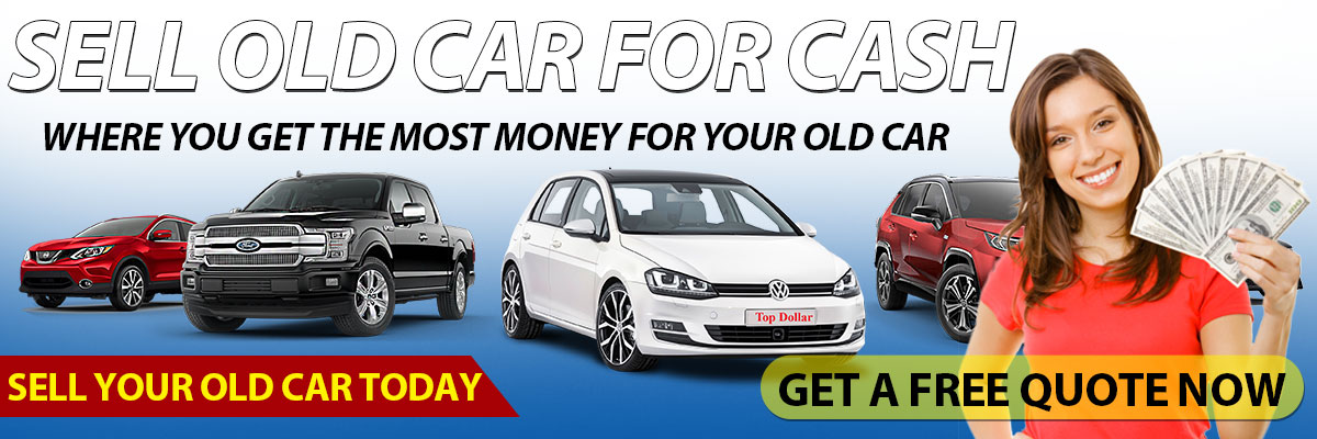Showing Sell Old Car For Cash.com Header Image With Logo